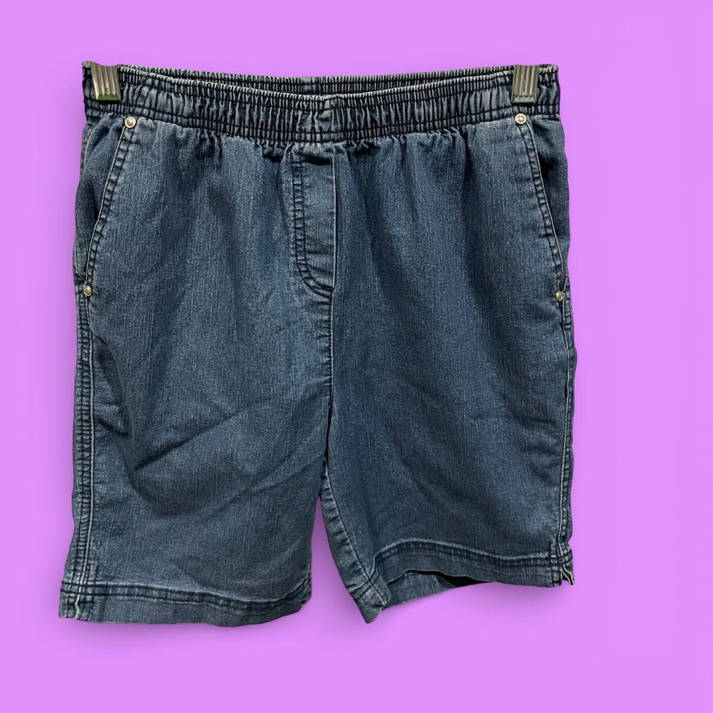 Cute vintage chambray pull in shorts pockets bermuda everyday casual